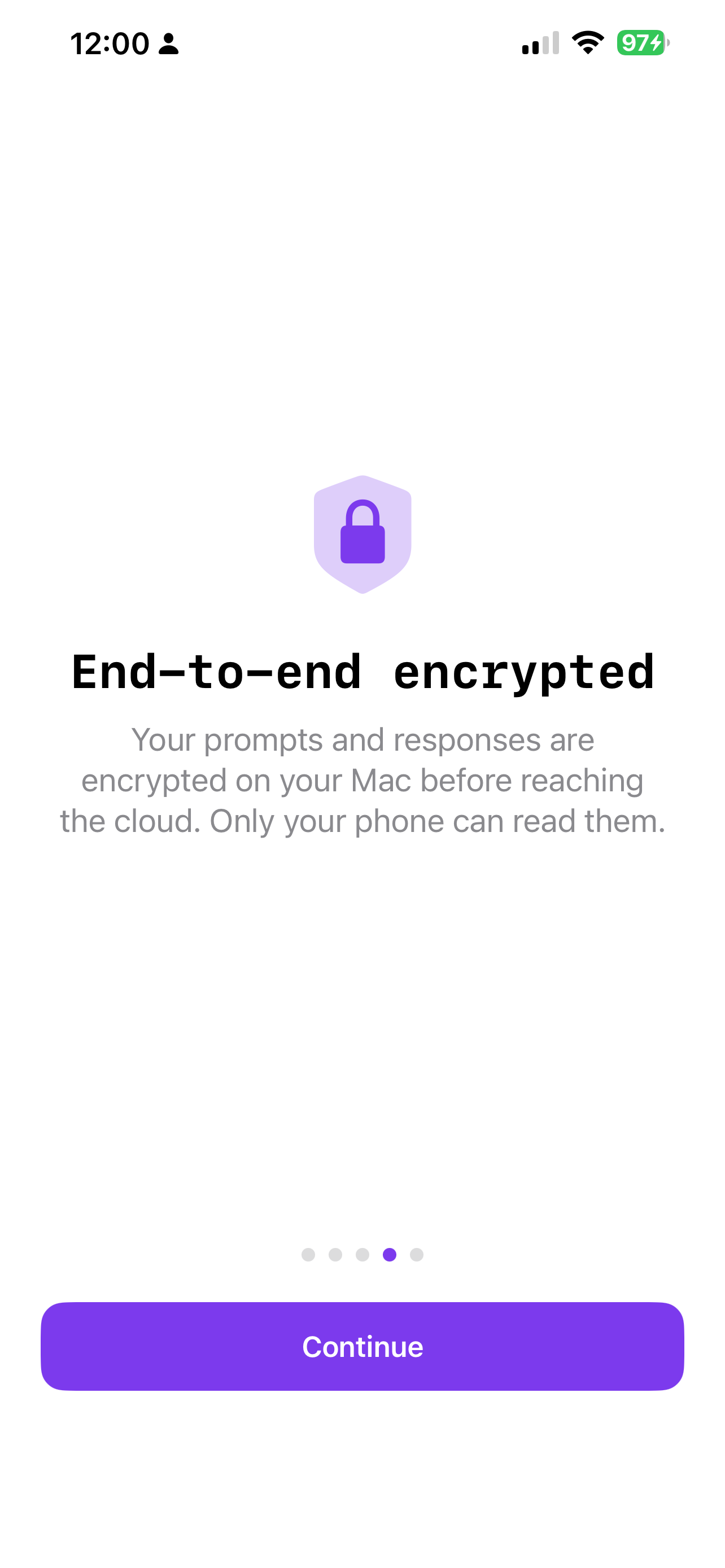 Onboarding — end-to-end encrypted